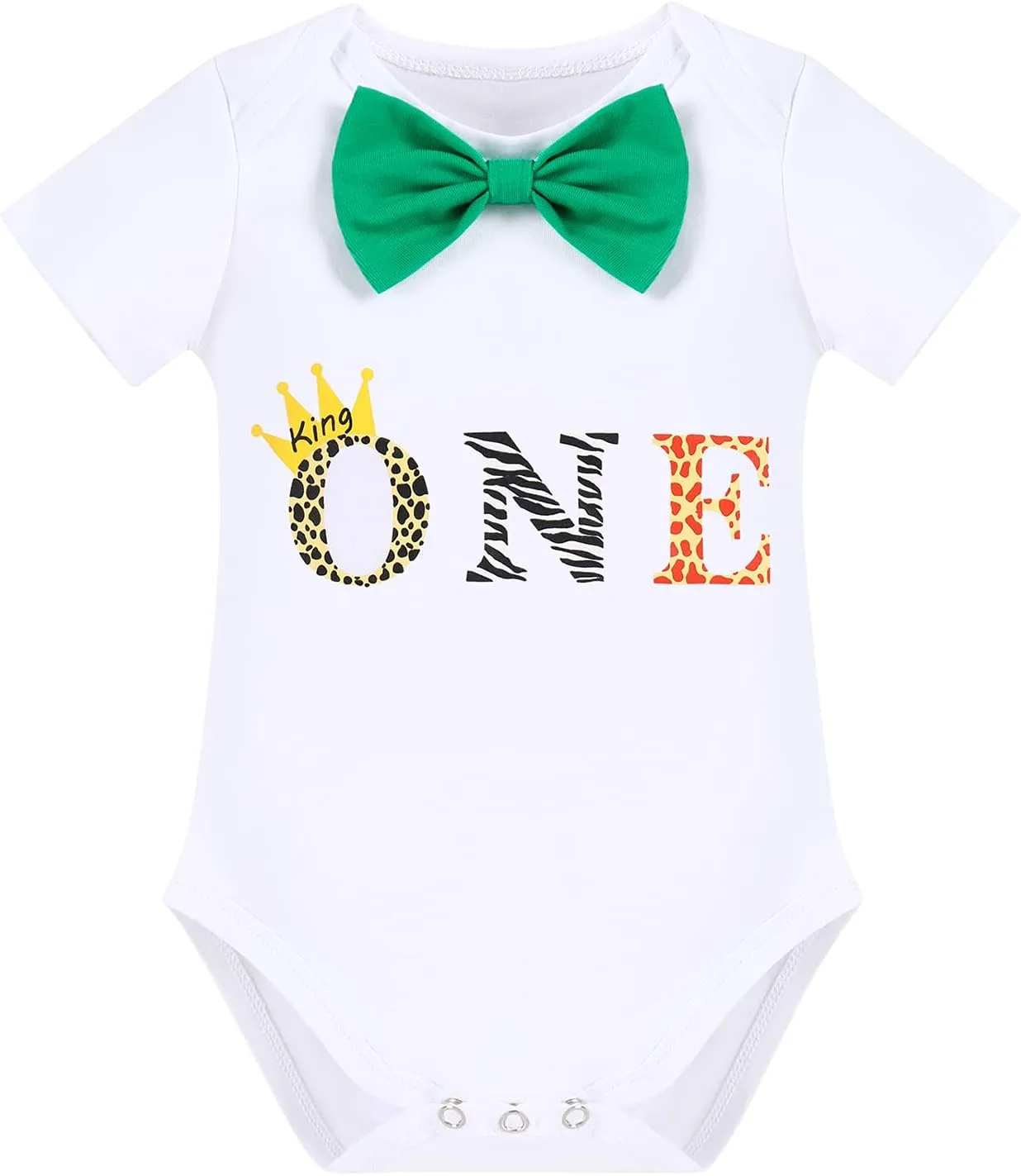 ODASDO Baby Boy Jungle Safari Theme 1st 2nd Birthday Cake Smash Outfit Romper T-shirt Shorts Suspenders Headband Set