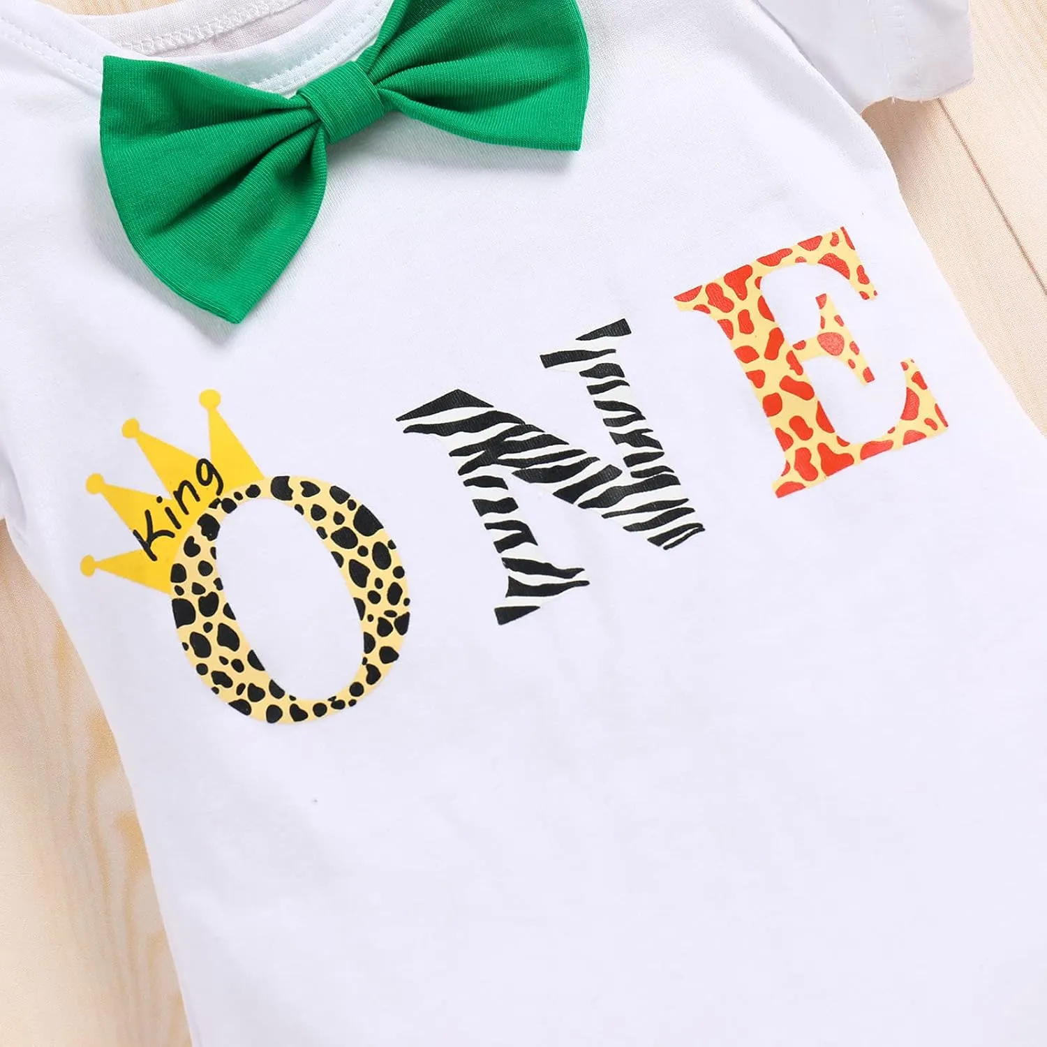 ODASDO Baby Boy Jungle Safari Theme 1st 2nd Birthday Cake Smash Outfit Romper T-shirt Shorts Suspenders Headband Set