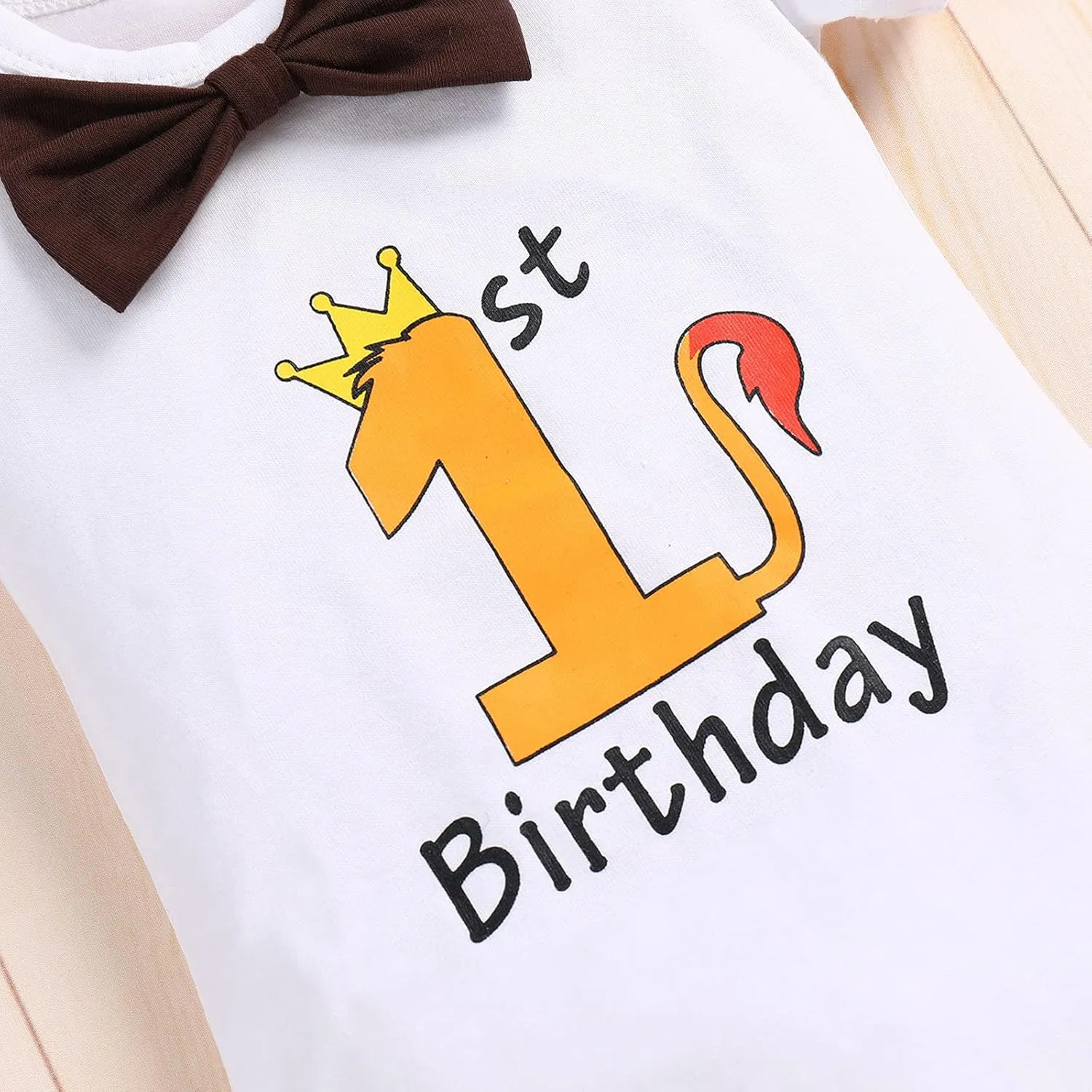 ODASDO Baby Boy Jungle Safari Theme 1st 2nd Birthday Cake Smash Outfit Romper T-shirt Shorts Suspenders Headband Set