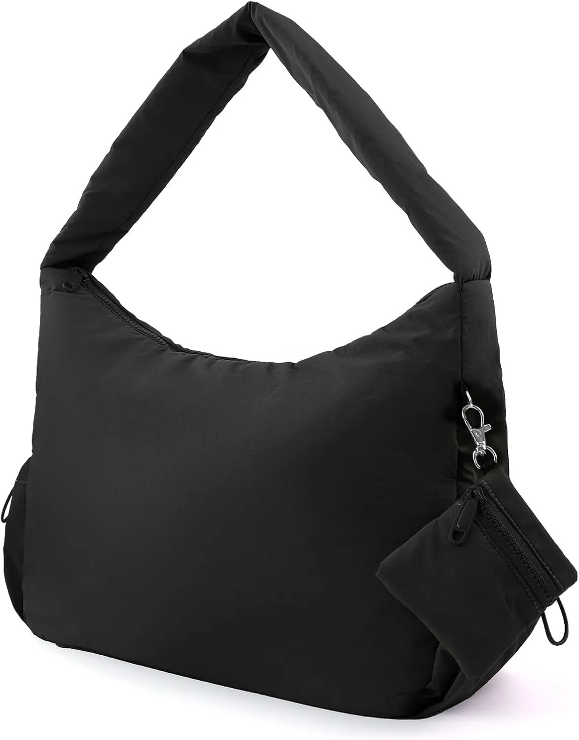 ORAD Nylon Shoulder Bag for Women Puffer Nylon Hobo Purse Lightweight Large Nylon Hobo Handbag Nylon Crescent Bag with Zipper