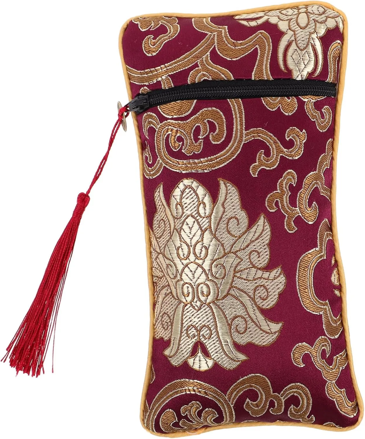 ORFOFE Multipurpose Rectangular Book Bag Zipper Stylish Brocade Bag for Bible Jewelry and Small Items