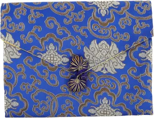 ORFOFE Traditional Chinese Brocade Bag Small Size Zipper Type for Scriptures Jewelry and Organizing