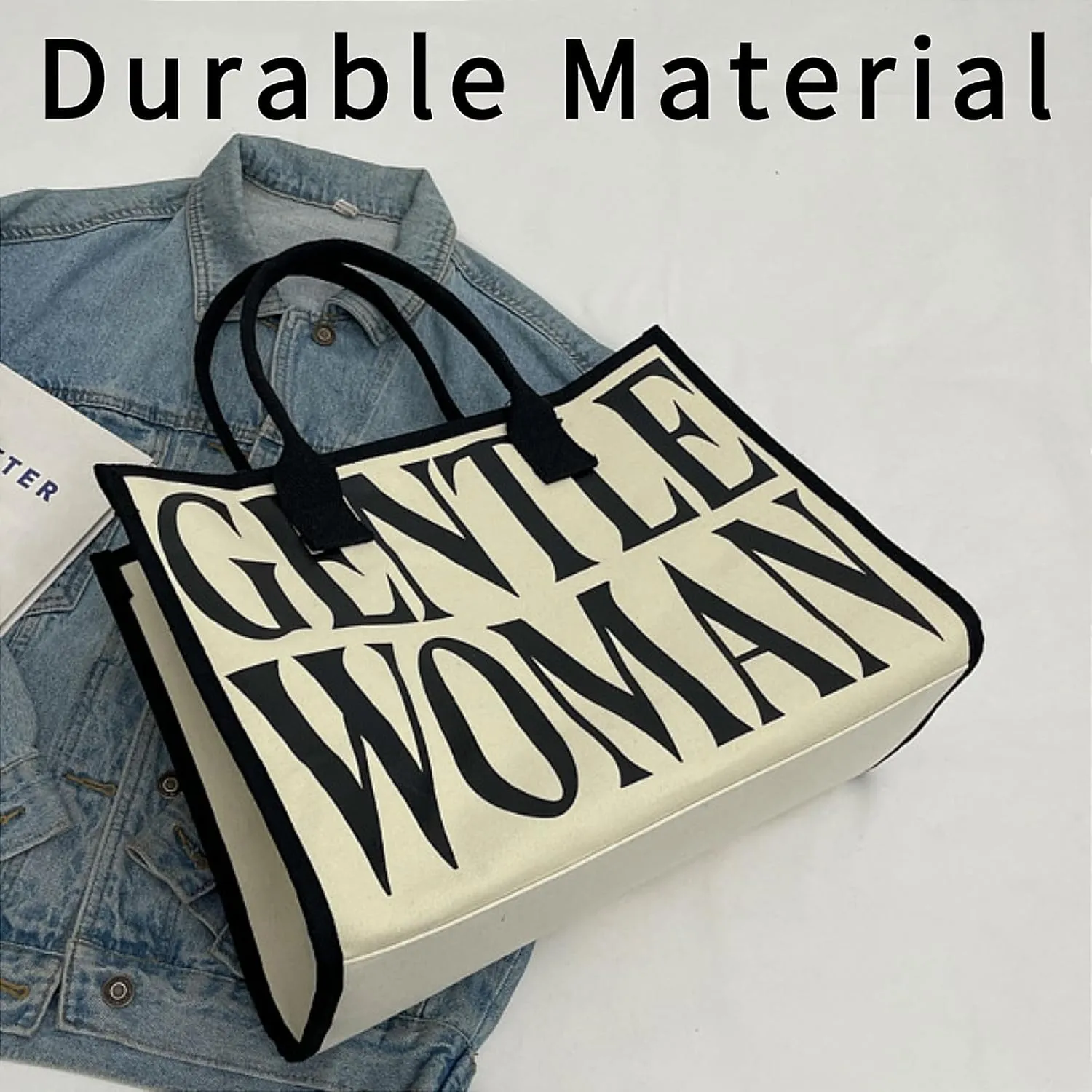 Original Gentle Woman Tote Bag Large Canvas Stylish Handbag Fashion Shoulder Purse with Handle Travel Everyday Bag