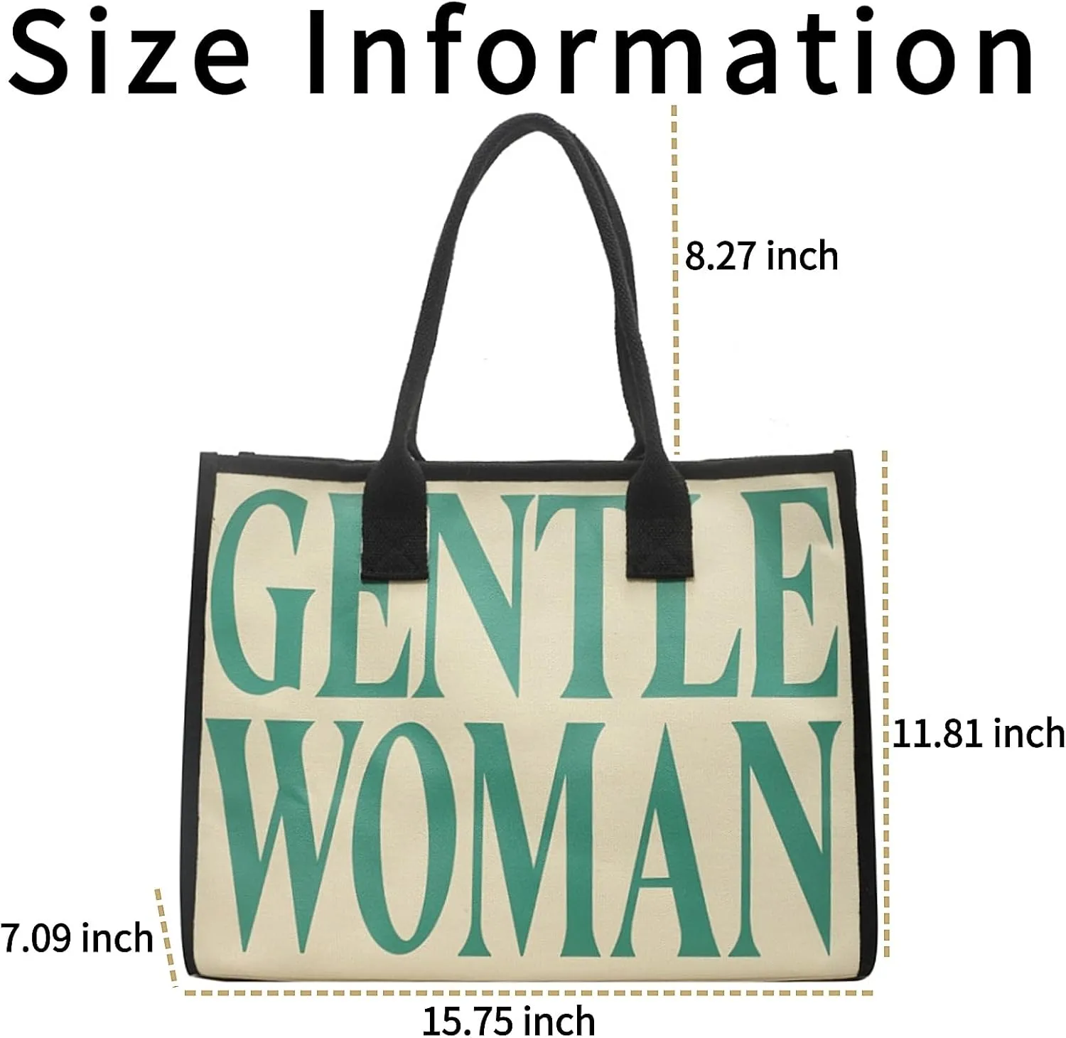 Original Gentle Woman Tote Bag Large Canvas Stylish Handbag Fashion Shoulder Purse with Handle Travel Everyday Bag