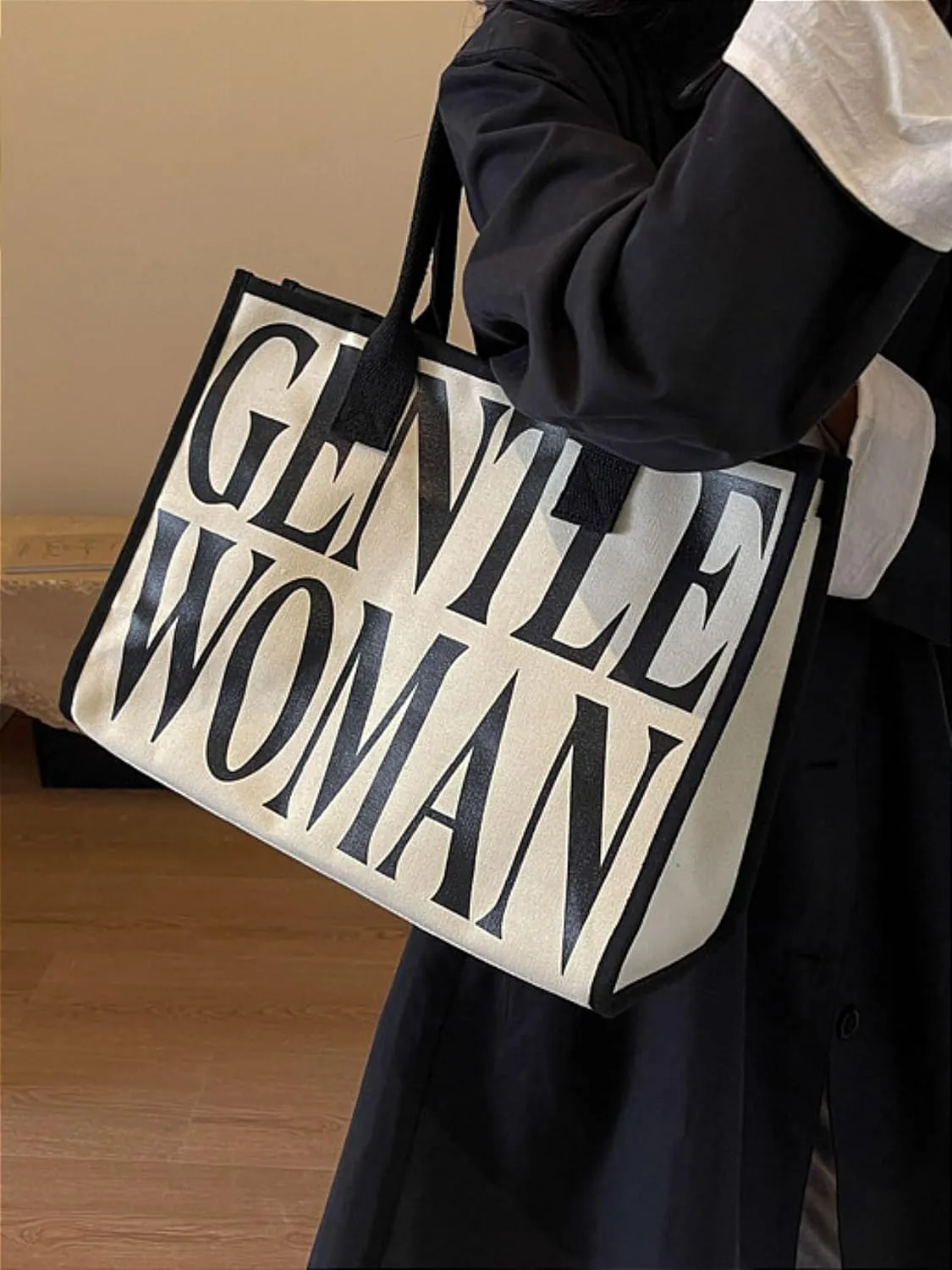 Original Gentle Woman Tote Bag Large Canvas Stylish Handbag Fashion Shoulder Purse with Handle Travel Everyday Bag