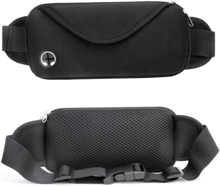 Outdoor Waist Bag Small Portable Travel Waist Pouch for Hiking and Running Black Waist Pack for Men and Women Belt Lightweight Hip Bag