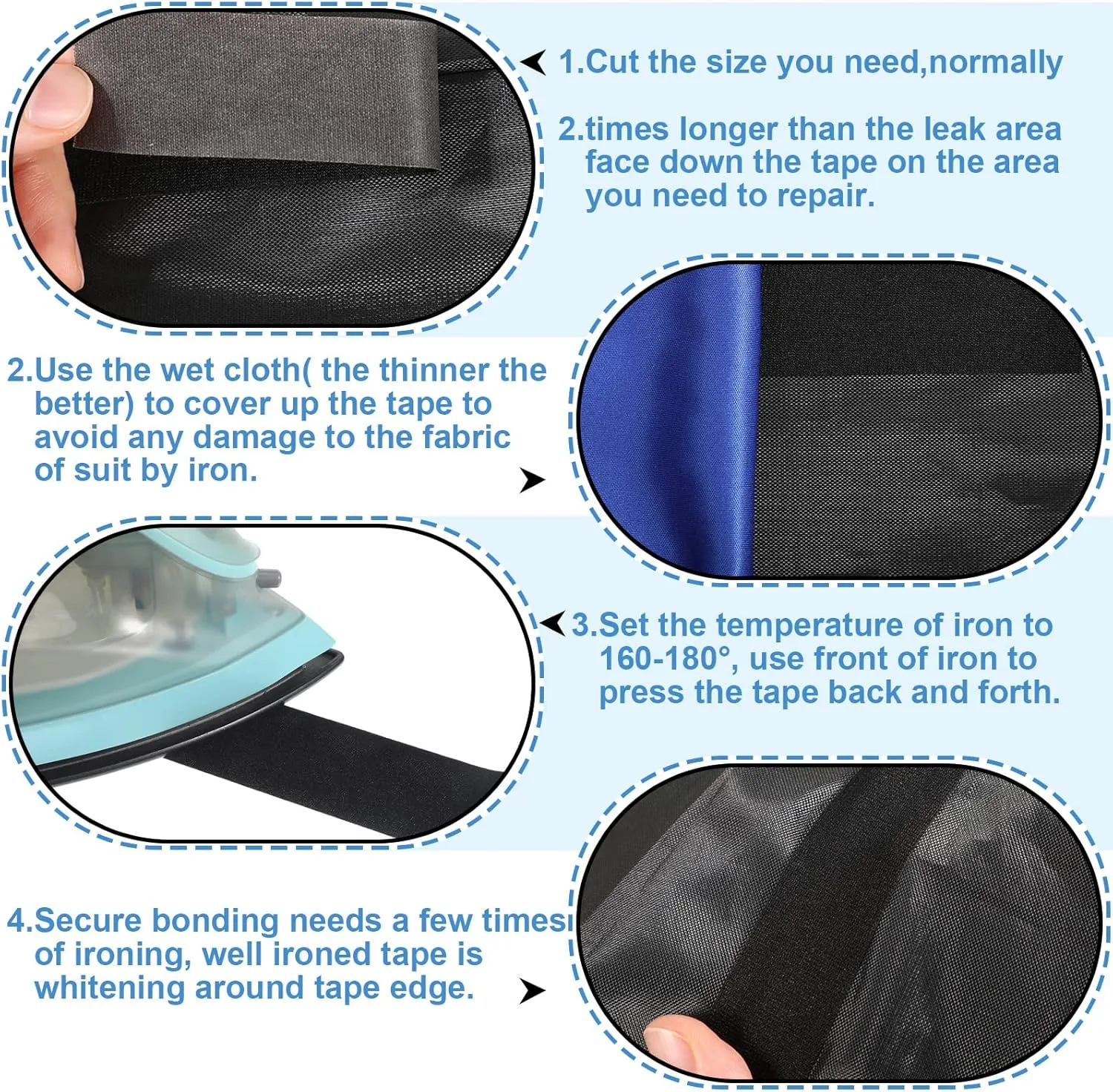 Outus Wetsuit Repair Iron On Seam Sealing Tape 32.8 Ft Seam Sealing Patch Waterproof for Neoprene Wetsuit Drysuit Fishing Suits Industrial Standard Carrier Material