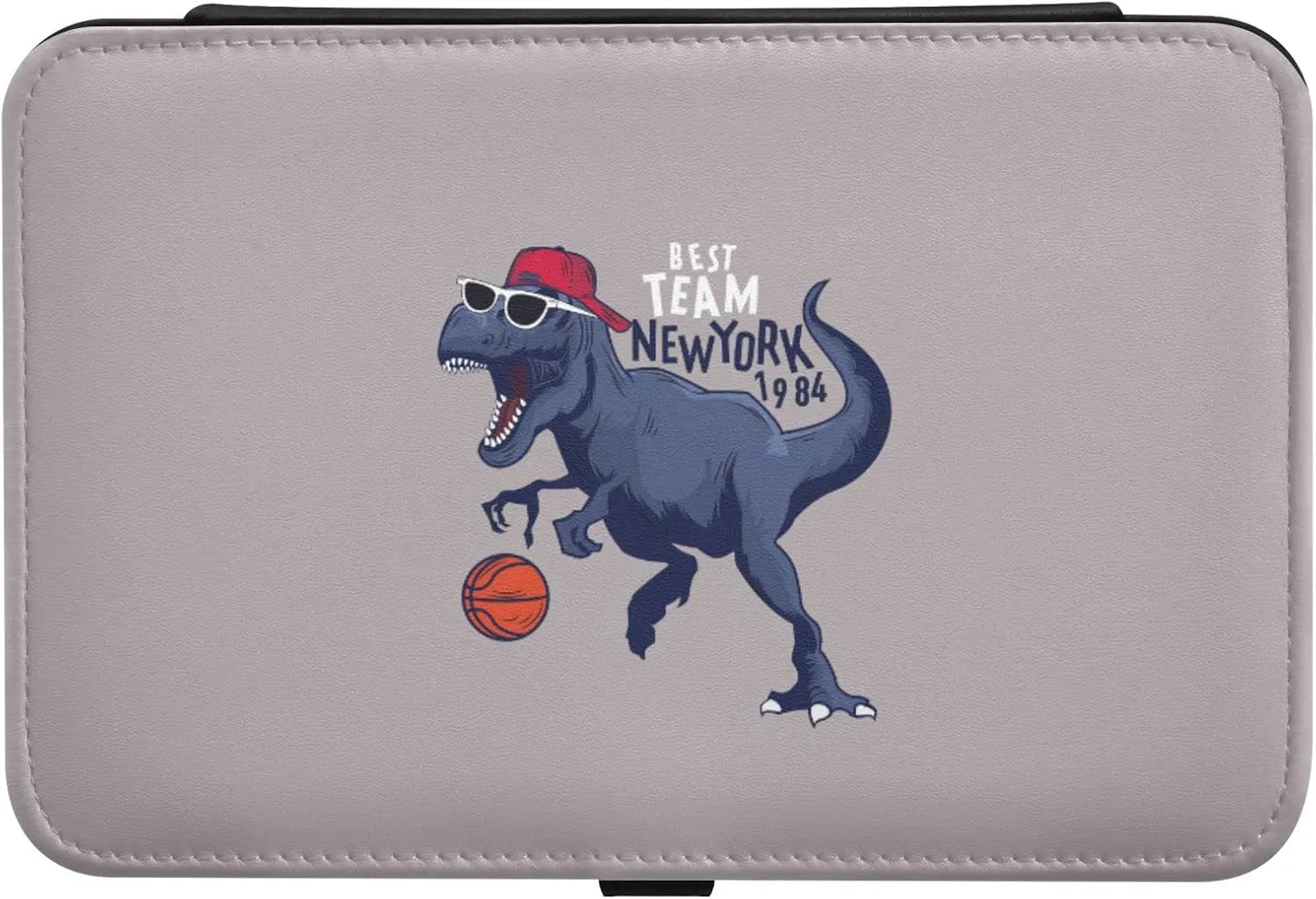 Oyihfvs Navy Blue Basketball Player Dinosaur Best Team New York Leather Jewelry Bag, Jewelry Storage, Portable Jewelry Organizer Boxes for Women Lady Necklace, Earrings, Rings, Bracelet