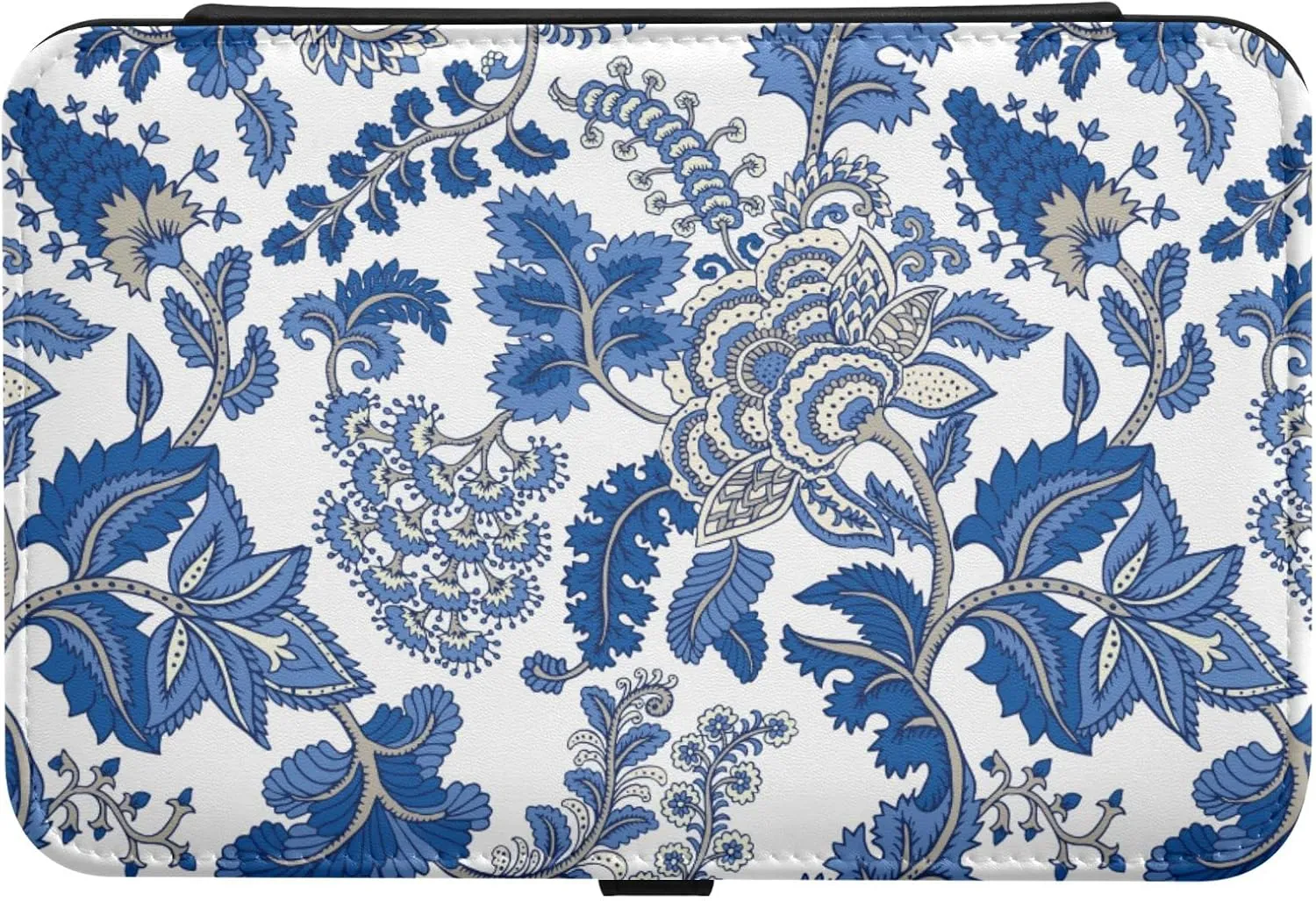 Oyihfvs Seamless Floral Paisley Ornament Curly Flowers on White Leather Jewelry Bag, Jewelry Storage, Portable Jewelry Organizer Boxes for Women Lady Necklace, Earrings, Rings, Bracelet