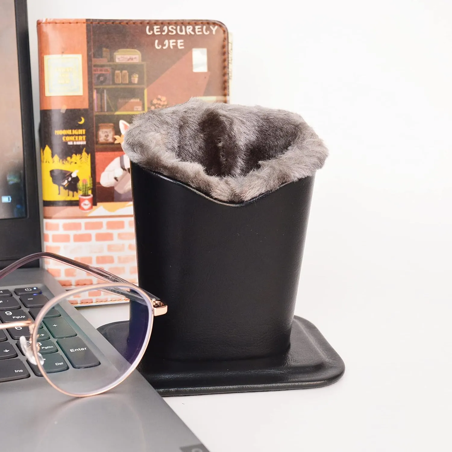 Pack of 2 Soft Plush Lined Eyeglasses Holder Stand Protective Glasses Holder Stand
