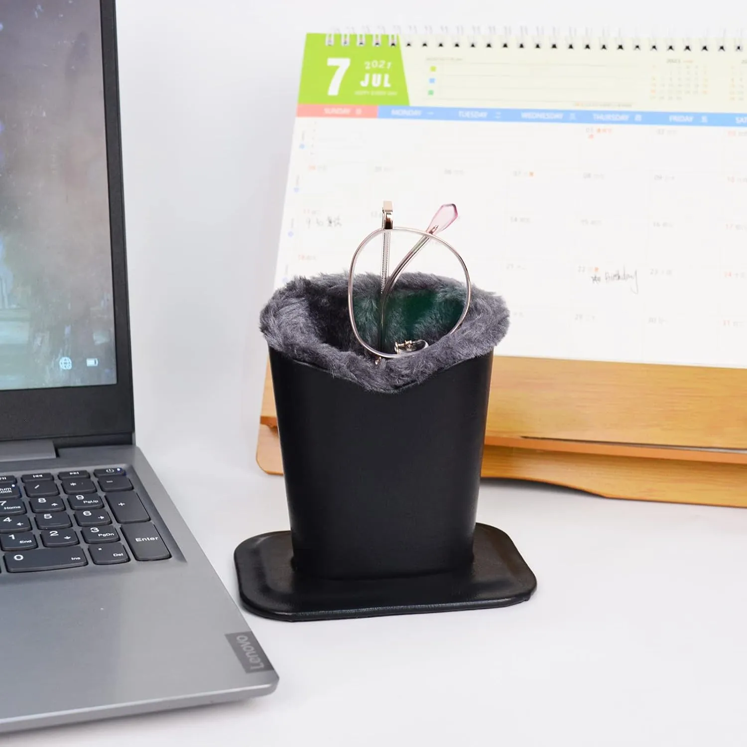 Pack of 2 Soft Plush Lined Eyeglasses Holder Stand Protective Glasses Holder Stand