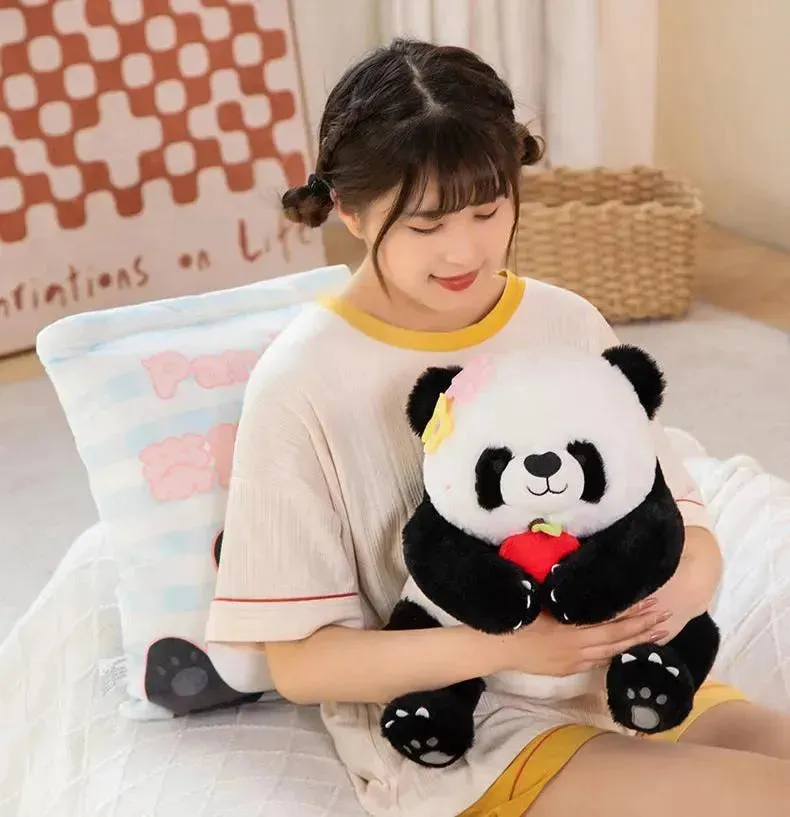 Panda Bloom Fluffy Blossom Plush