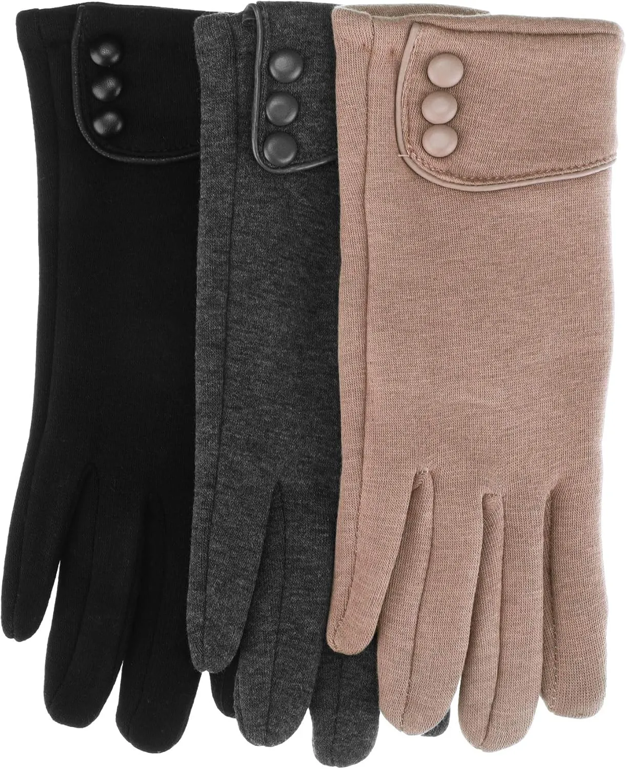 Patelai 3 Pairs Womens Gloves Winter Touchscreen Texting Phone Windproof Gloves Warm Fleece Lined Cold Weather