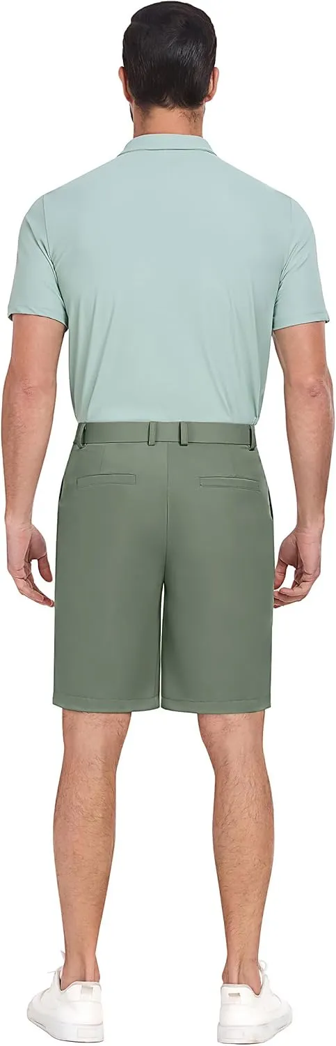 PEGENO Men's Golf Dress Shorts - Lightweight Waterproof Quick-Dry Casual Summer Shorts