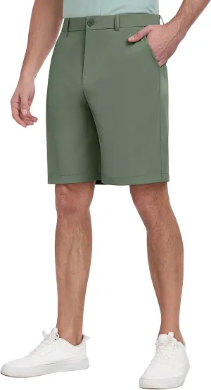 PEGENO Men's Golf Dress Shorts - Lightweight Waterproof Quick-Dry Casual Summer Shorts