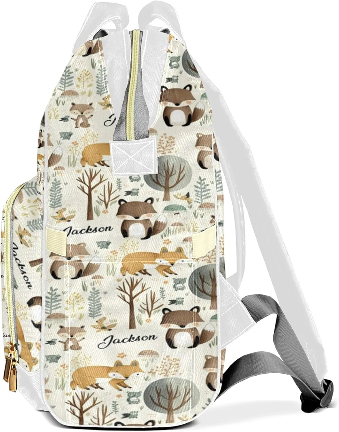 Personalized Diaper Backpack with Name, Custom Woodland Baby Backpack Diaper Bag, Boy Girl Multifunctional Mommy Bag