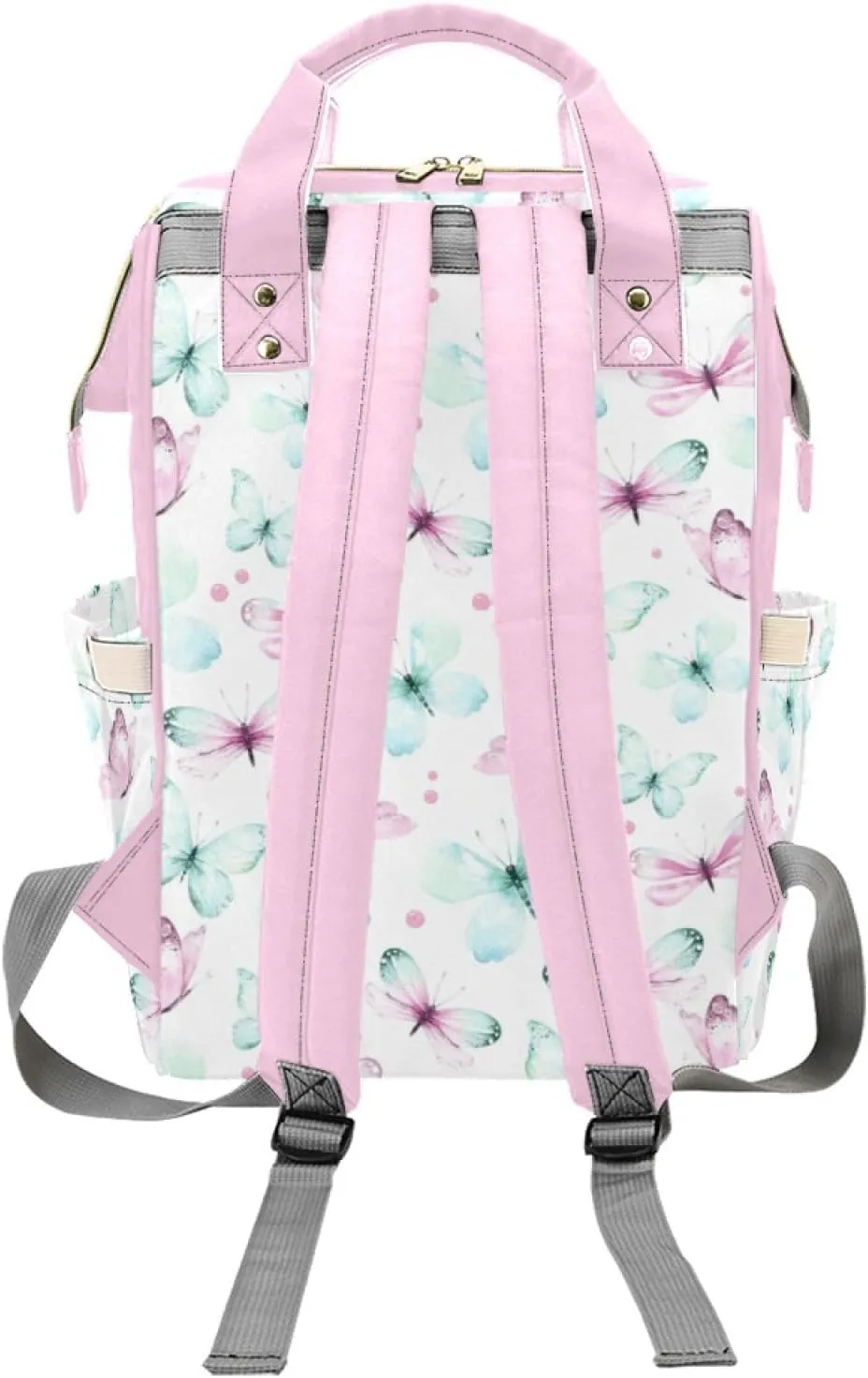 Personalized Diaper Bag Backpack for Women, Custom Name Nursing Mommy Daypack, Diaper Bag for Girls Boys, New Mom Gifts (Butterfly)
