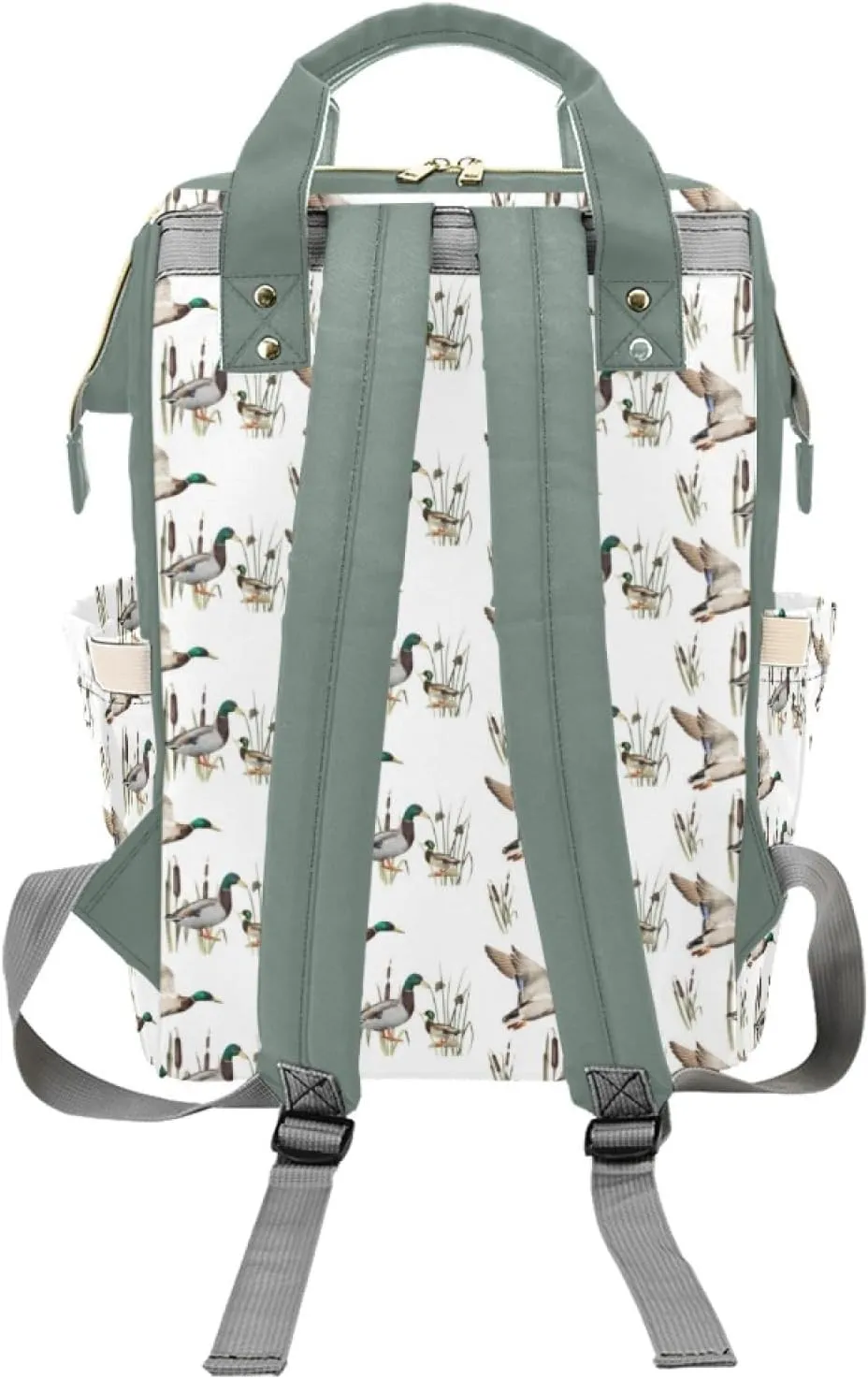 Personalized Diaper Bag Backpack for Women, Custom Name Nursing Mommy Daypack, Diaper Bag for Girls Boys, New Mom Gifts (Wild Duck)