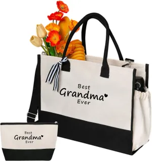 Personalized Gifts Monogram Beach Tote Bag with Zipper for Women, Birthday Gifts for Women