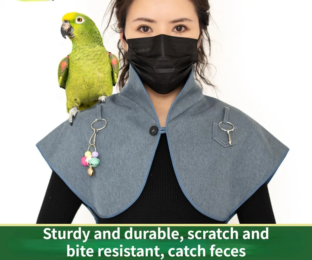 Pet Bird Upgraded Waterproof Shoulder, Neck Poop Protector and Protective Anti-Scratch Arm Guard Set, Anti-Bite Shoulder Pad Diaper Shawl for Parrot Macaw African Budgies Parakeet Agapornis Fischeri