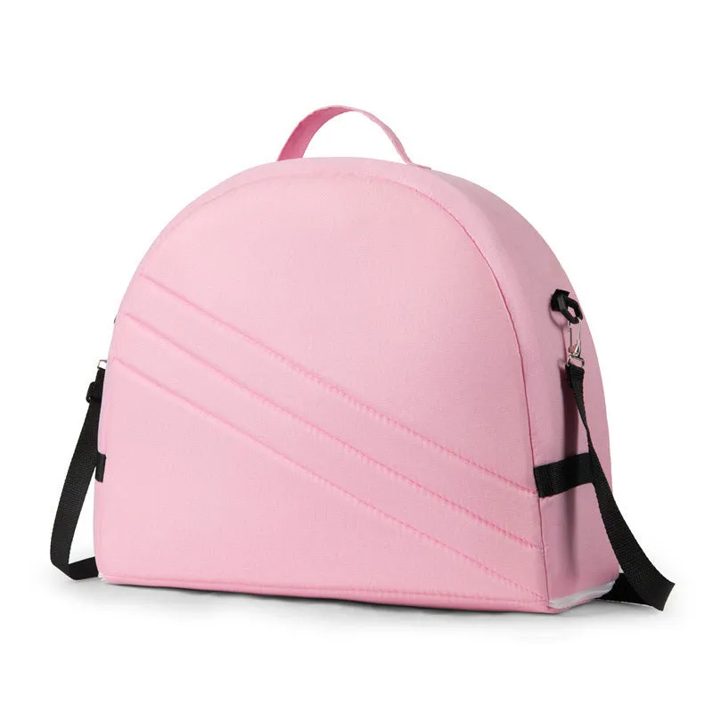 Pink Portable Multi-Purpose Baby Bed and Diaper Backpack - Lightweight, Waterproof, Canvas   Polyester Material, Travel Essential for Moms(With mosquito net and small toys)