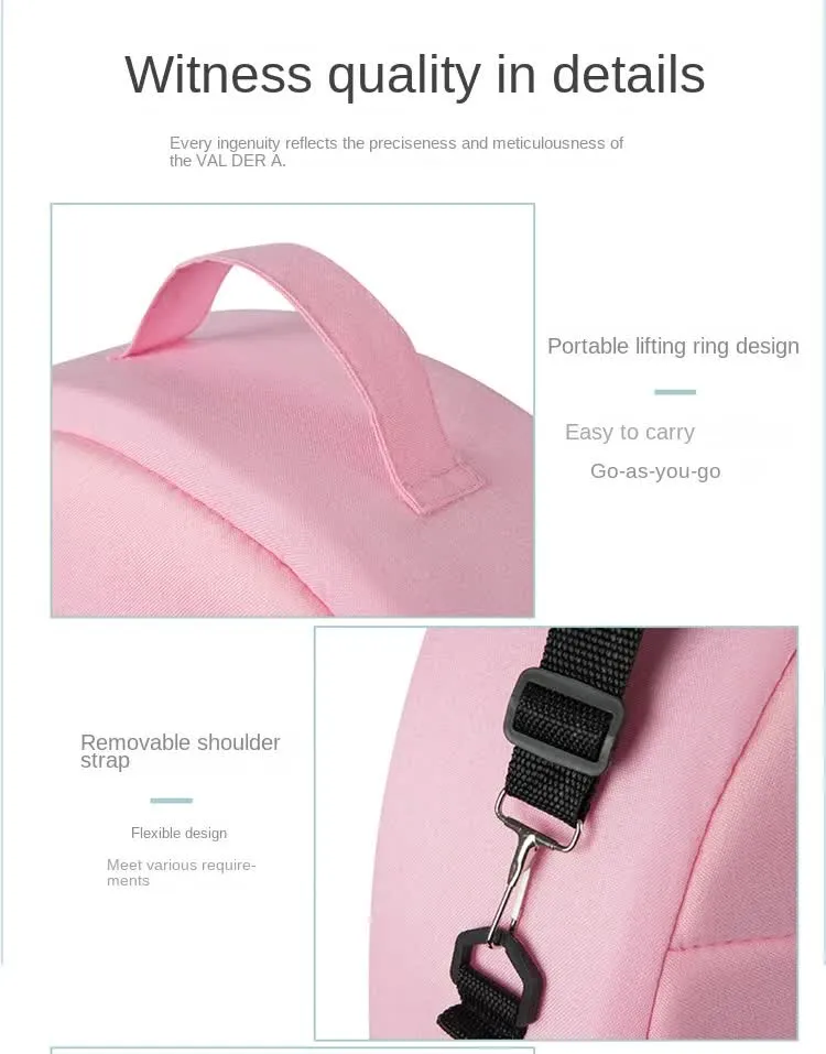Pink Portable Multi-Purpose Baby Bed and Diaper Backpack - Lightweight, Waterproof, Canvas   Polyester Material, Travel Essential for Moms(With mosquito net and small toys)