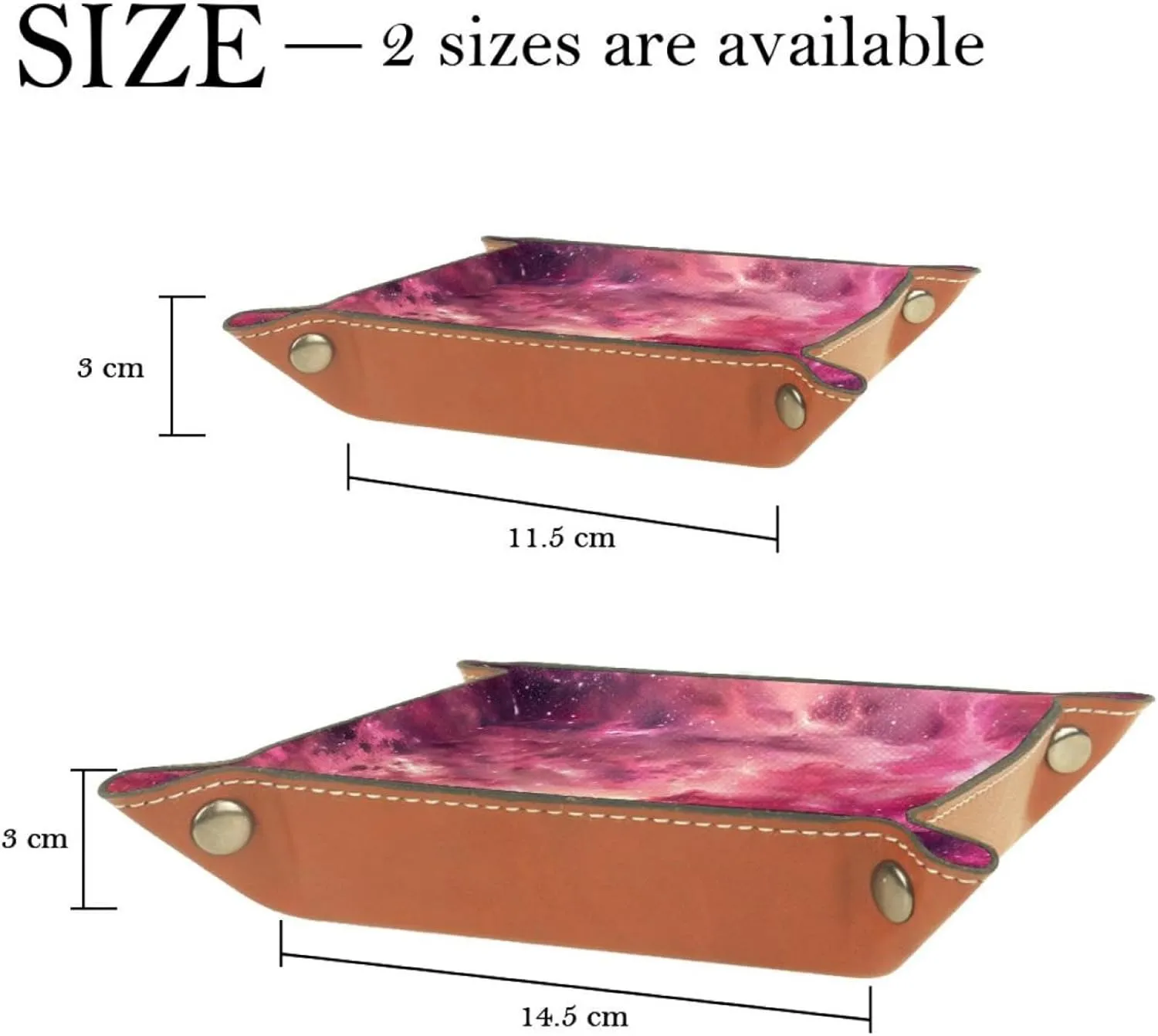 Pink Romantic Galaxy Stacking Jewelry Organizer Trays, Small Desk Drawer Organizer Tray for Earrings, Bracelets, Rings, and More