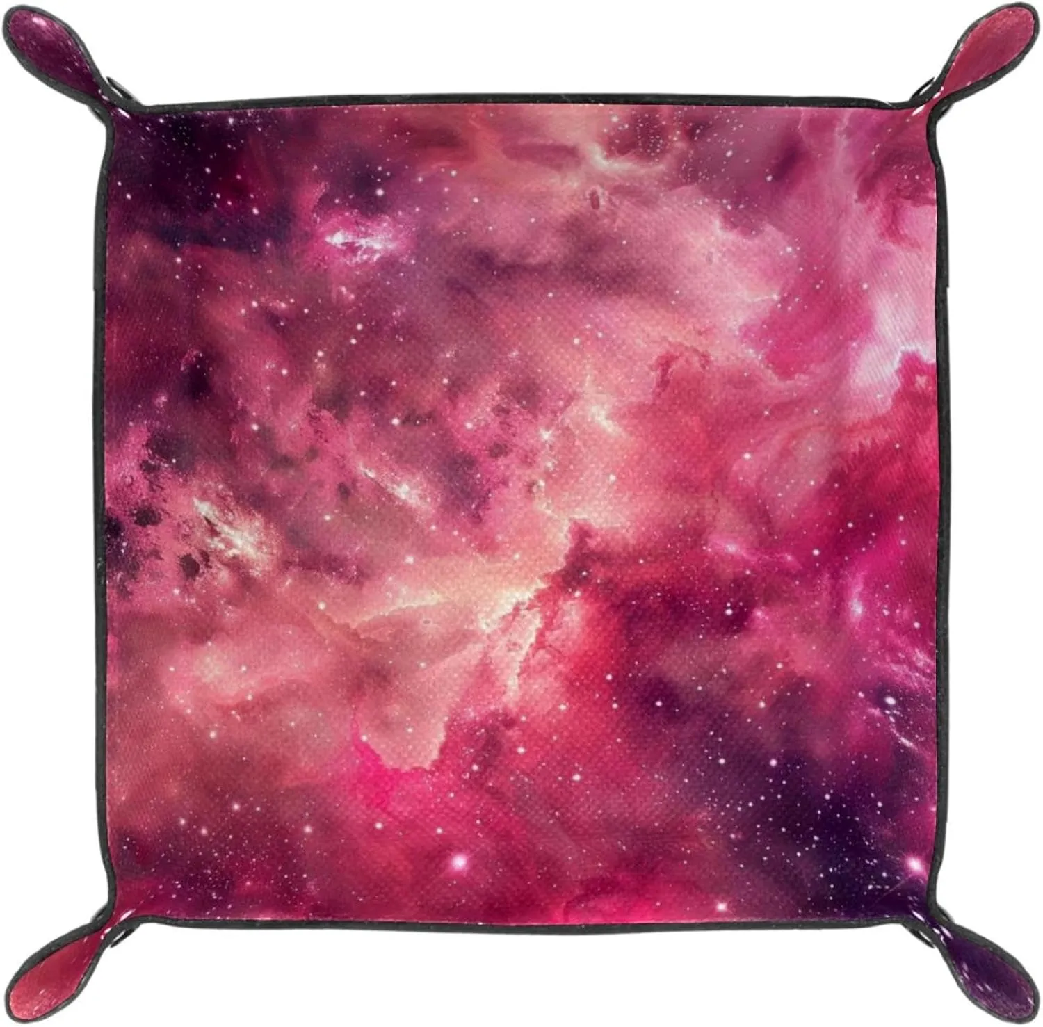 Pink Romantic Galaxy Stacking Jewelry Organizer Trays, Small Desk Drawer Organizer Tray for Earrings, Bracelets, Rings, and More