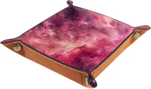 Pink Romantic Galaxy Stacking Jewelry Organizer Trays, Small Desk Drawer Organizer Tray for Earrings, Bracelets, Rings, and More