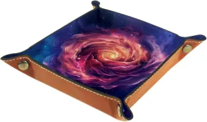 Pink Rose Galaxy Stacking Jewelry Organizer Trays for Women, Desk Drawer Organizer Tray, Earring Tray, Bracelet Tray, and More, 16x16cm, snh-001