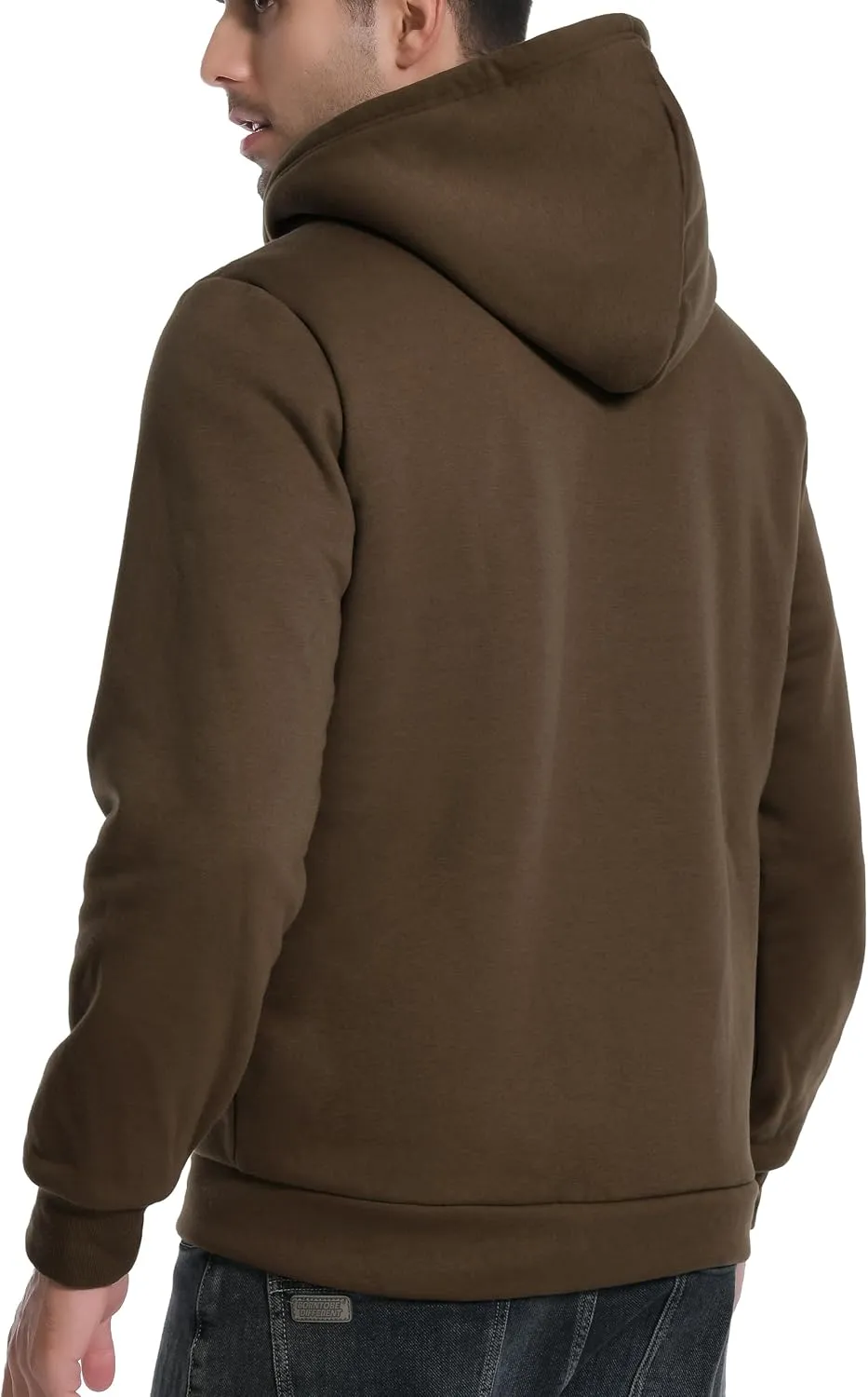 Pioneer Camp Men's Sherpa Lined Hoodie Full Zip Up Heavyweight Hooded Jacket Sweatshirt Fleece Fall Winter Coat with Pocket