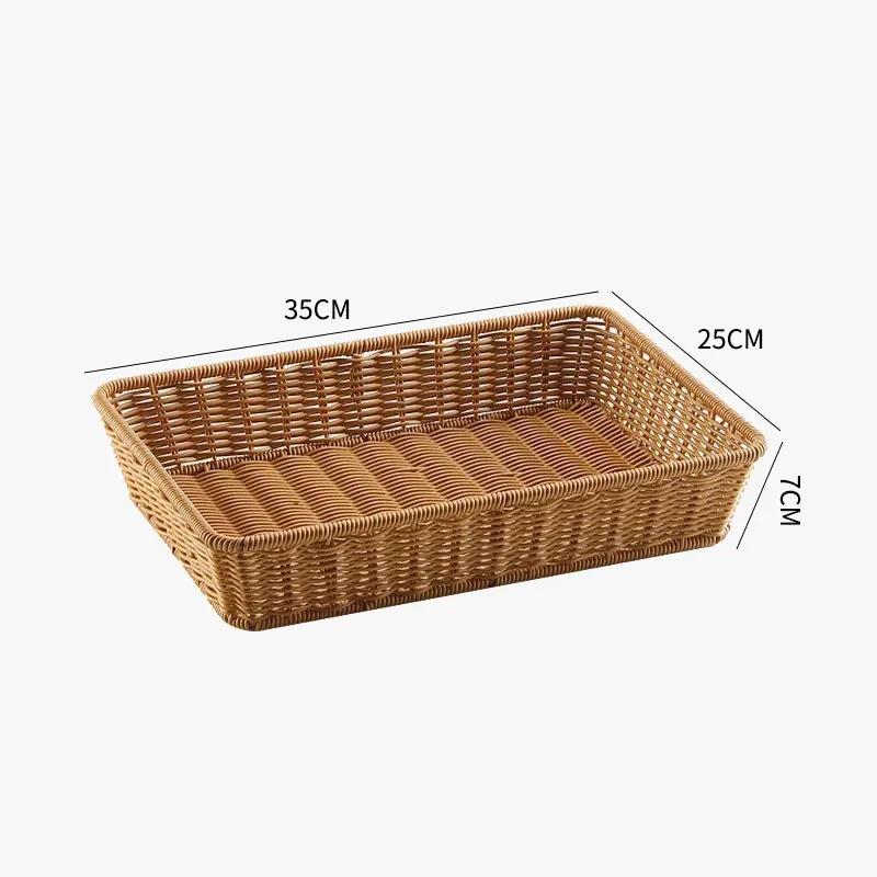plateau de service en rotin panier tressé avec poignées pour rangement
