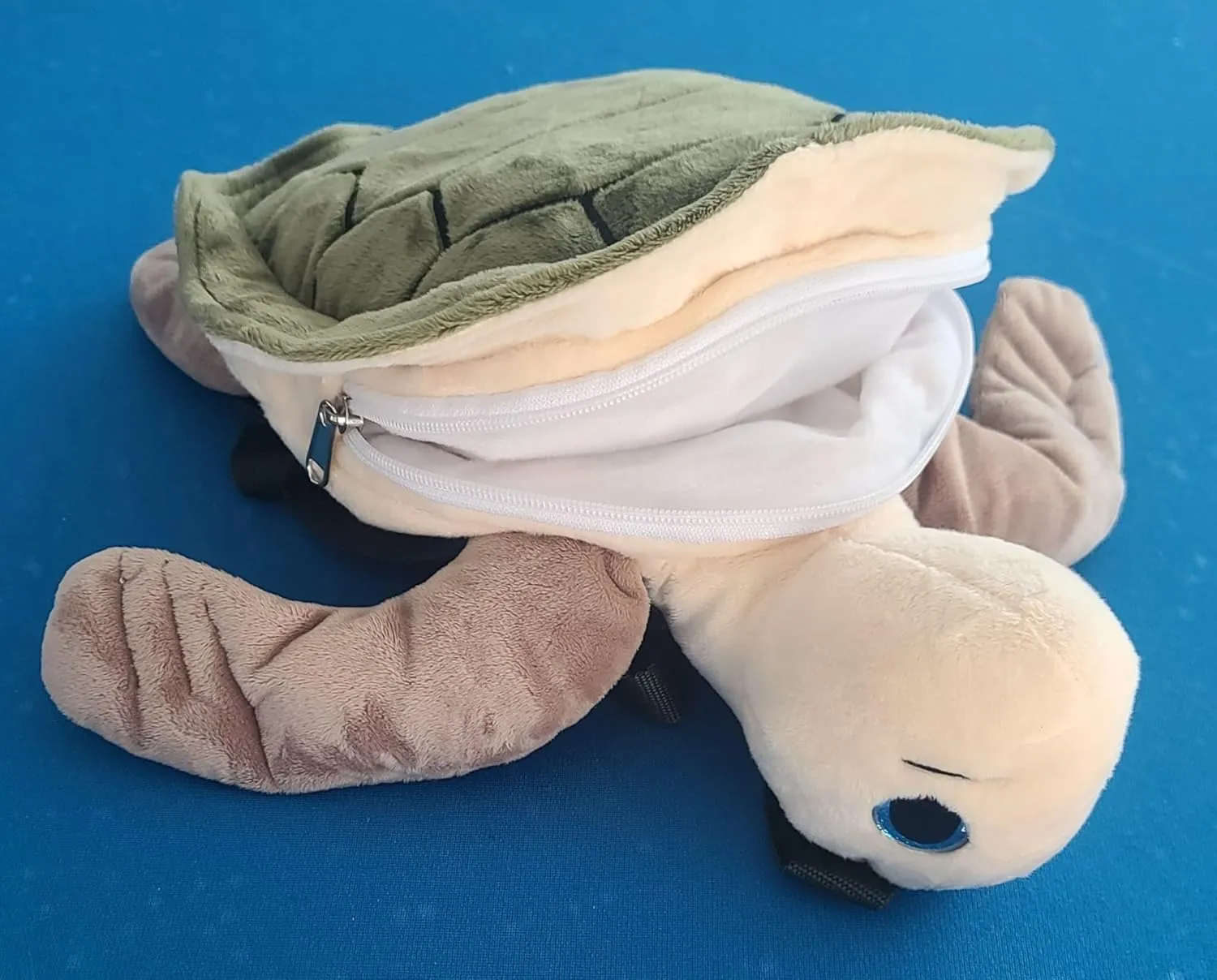 Plush Stuffed TURTLE Mini Backpack, Plush Green Stuffed Animal Shoulder Bag, Adjustable Nylon Straps with Zipper (TURTLE)