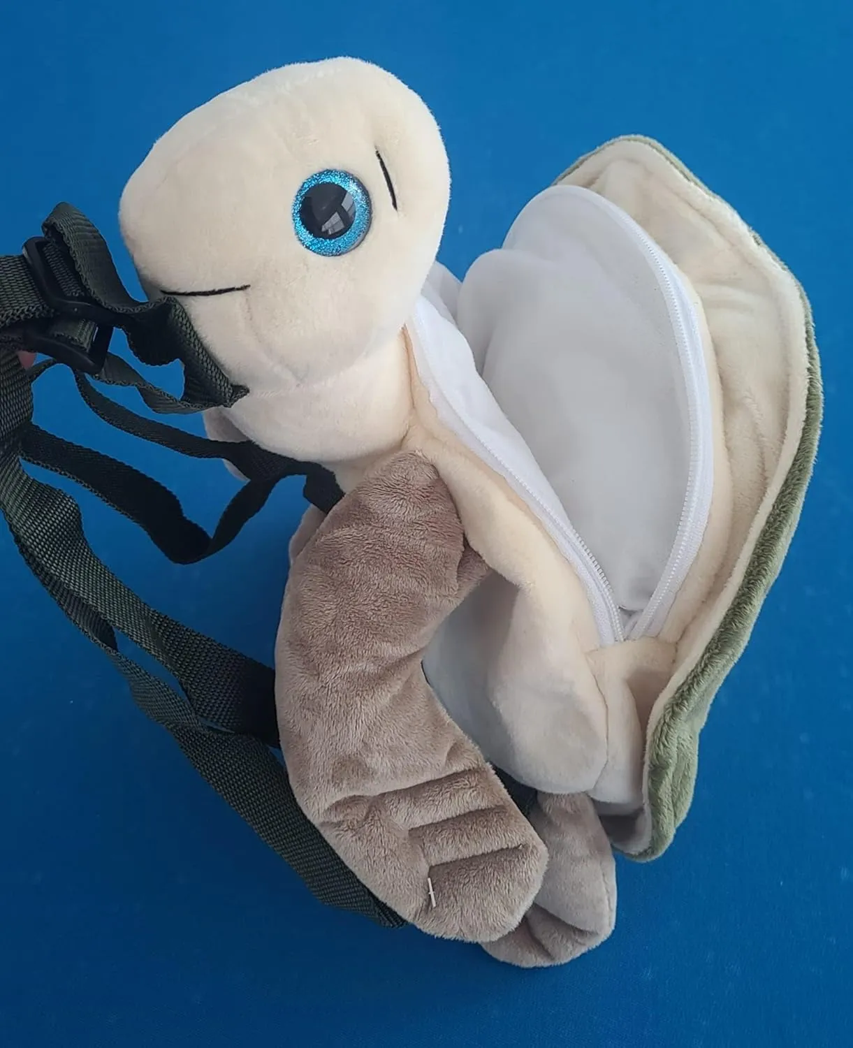 Plush Stuffed TURTLE Mini Backpack, Plush Green Stuffed Animal Shoulder Bag, Adjustable Nylon Straps with Zipper (TURTLE)