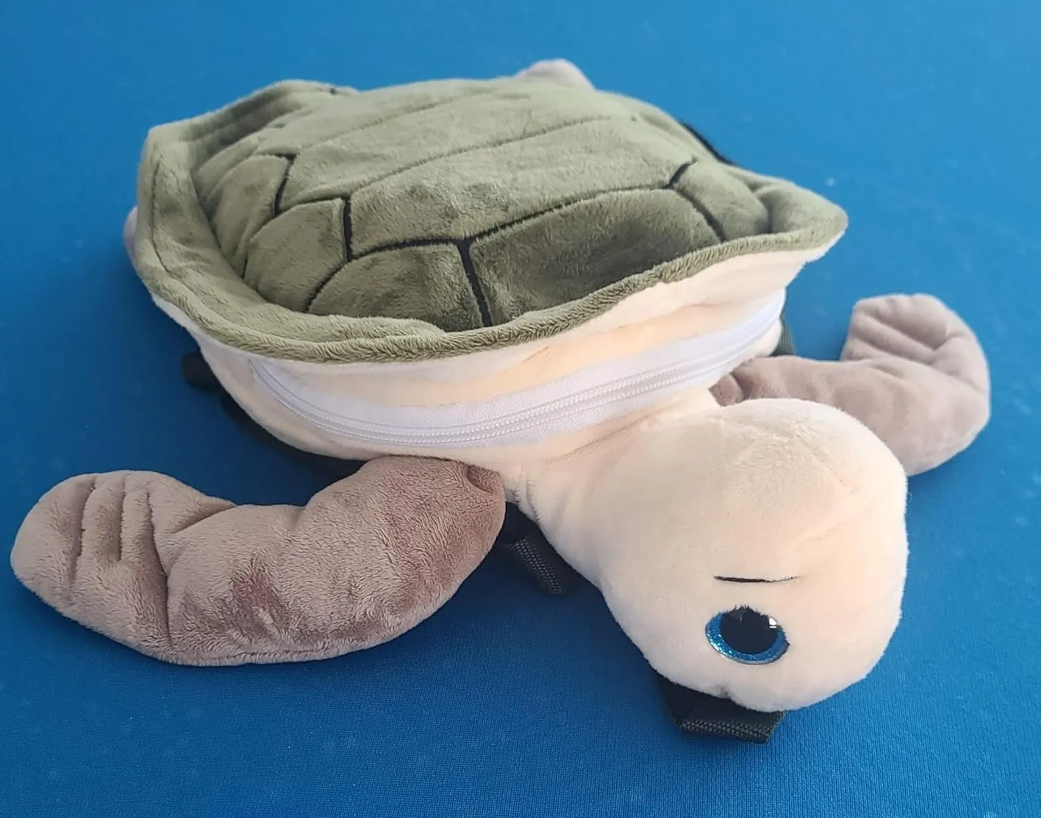 Plush Stuffed TURTLE Mini Backpack, Plush Green Stuffed Animal Shoulder Bag, Adjustable Nylon Straps with Zipper (TURTLE)