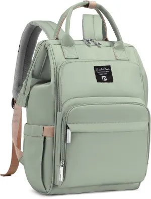 Pomelo Best Diaper Bag Backpack Stylish Waterproof Multifunctional Large Baby Bag with Changing Mat and Stroller Straps (Green)