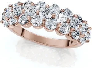 Pompeii 2Ct Multi Row Diamond Anniversary Ring 14k Gold Lab Grown (FG,VS1-VS2)