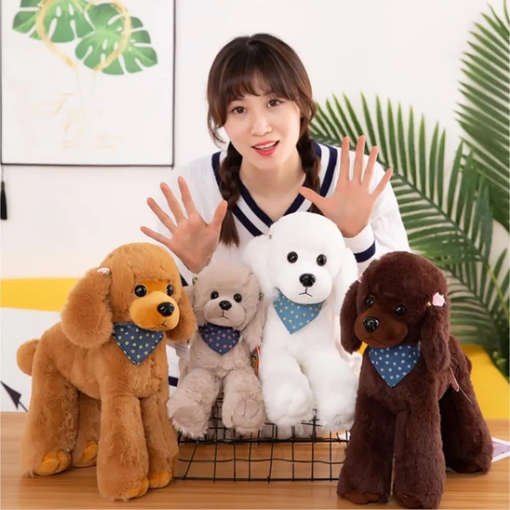 Poodle plush toys, soft and cute poodle plush toys, pillows, cushions, The best gift for your family and friends. 1 pc. (Coffee 12 inches)