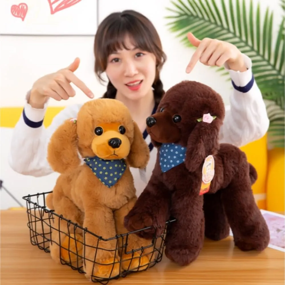 Poodle plush toys, soft and cute poodle plush toys, pillows, cushions, The best gift for your family and friends. 1 pc. (Coffee 12 inches)