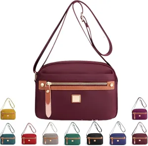 Popularate Nylon Crossbody Bag, Popularate Waterproof Nylon Crossbody Bag, Waterproof and Multi-Pockets