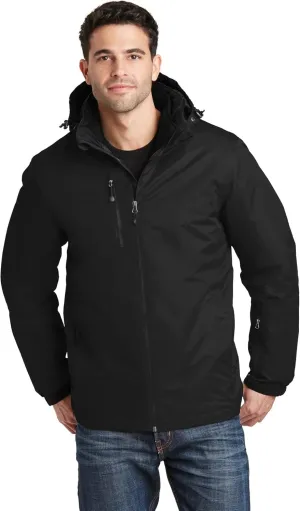Port Authority Vortex Waterproof 3-in-1 Jacket. J332, Black/Black, L