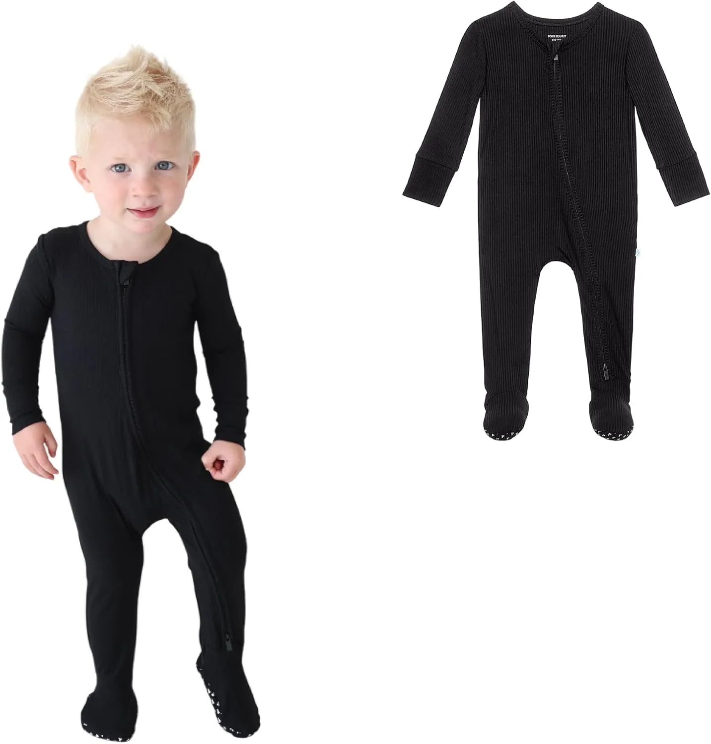 Posh Peanut Baby Boy Footie Pajamas - Soft Viscose Made from Bamboo 2 Way Zipper Sleepers & Onesies