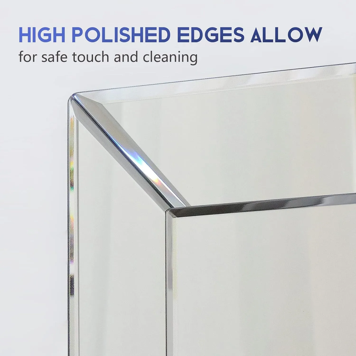 Pregaspor Wall Mirror for Bathroom, 24" x 36" Rectangular Frameless Vanity Mirror, Polished Beveled for Over Sink