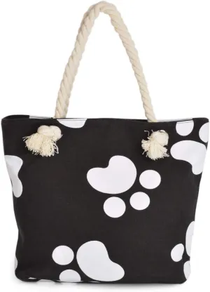 Premium Dog Cat Puppy Kitty Animal Paws Print Canvas Tote Shoulder Bag Handbag