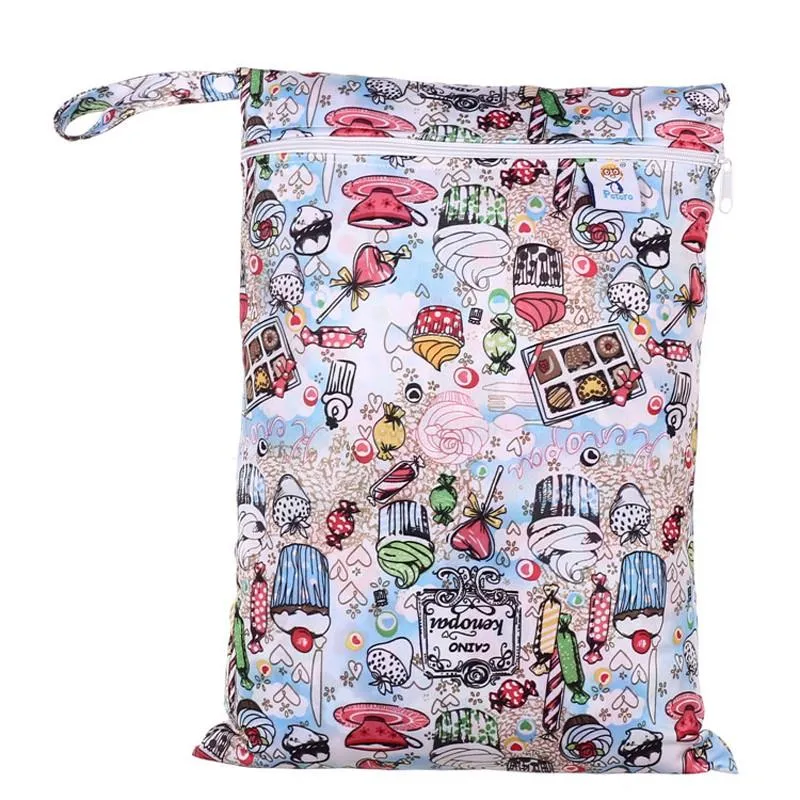 Printed Waterproof Wet Bag For Baby Cloth Diaper
