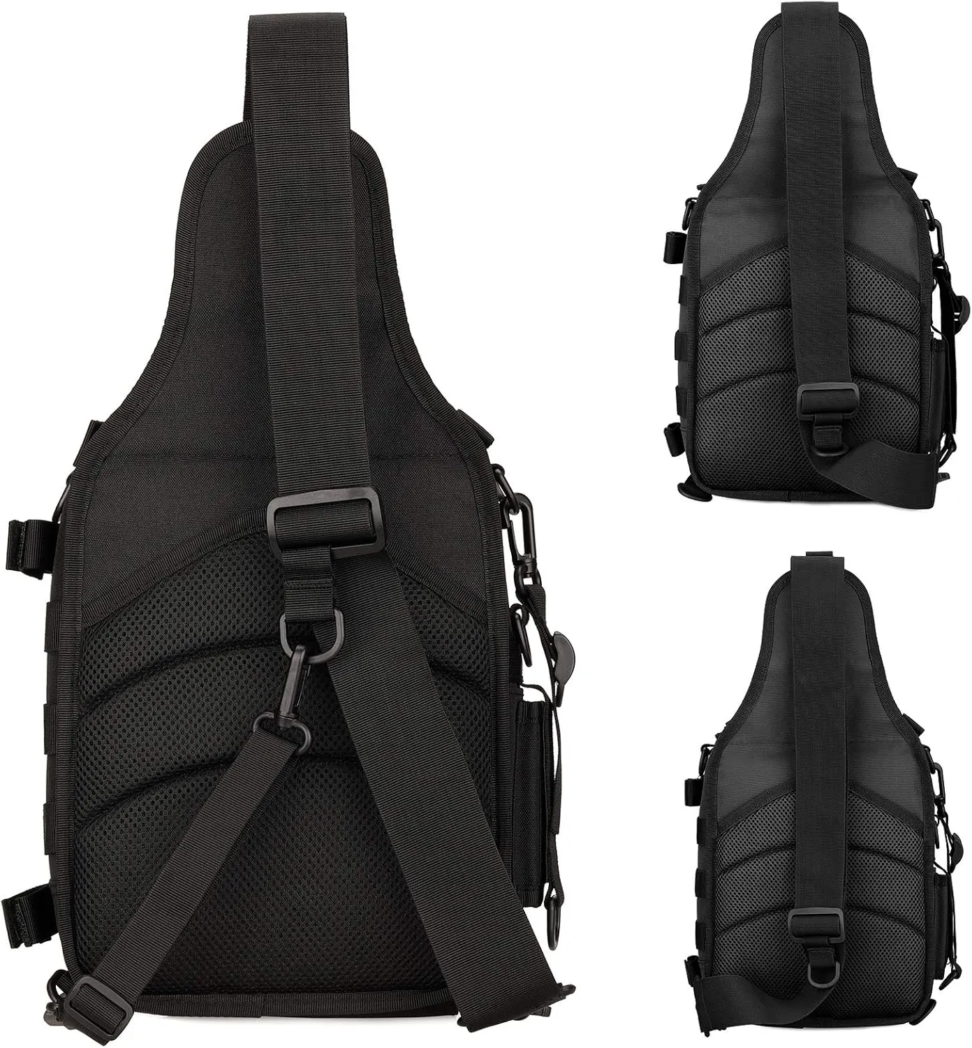 Protector Plus Tactical Sling Bag Military MOLLE Crossbody Pack Chest Shoulder Backpack (Patch Included)