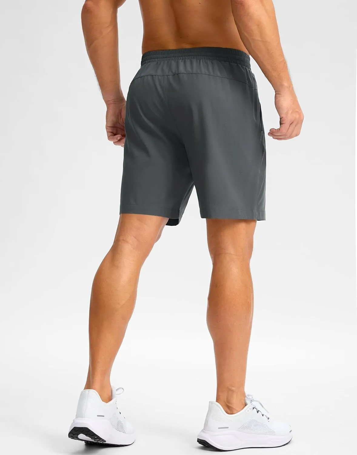 Pudolla Men's Running Gym Shorts with Zipper Pockets 7" Lightweight Quick Dry Running Workout Athletic Shorts for Men