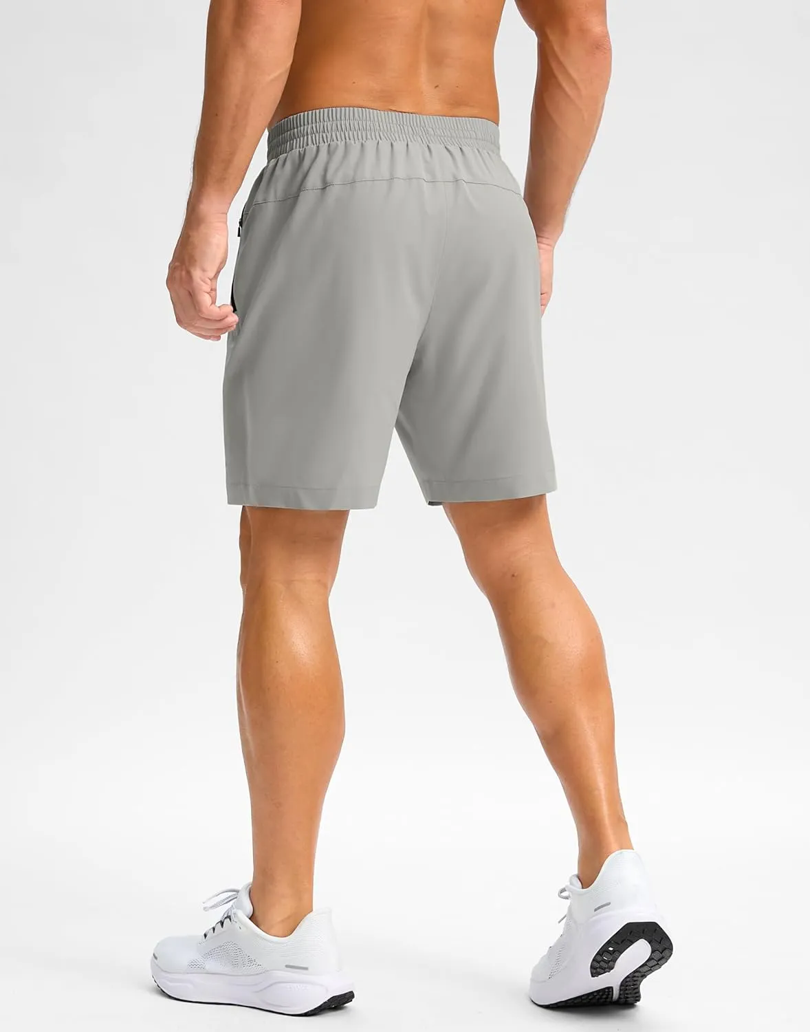 Pudolla Men's Running Gym Shorts with Zipper Pockets 7" Lightweight Quick Dry Running Workout Athletic Shorts for Men