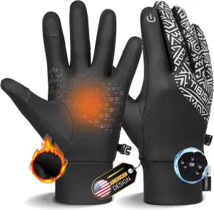 PULIOU Winter Thermal Gloves for Men & Women - Touchscreen, Lightweight, Anti-Slip Running, Cycling & Driving Liner Gloves