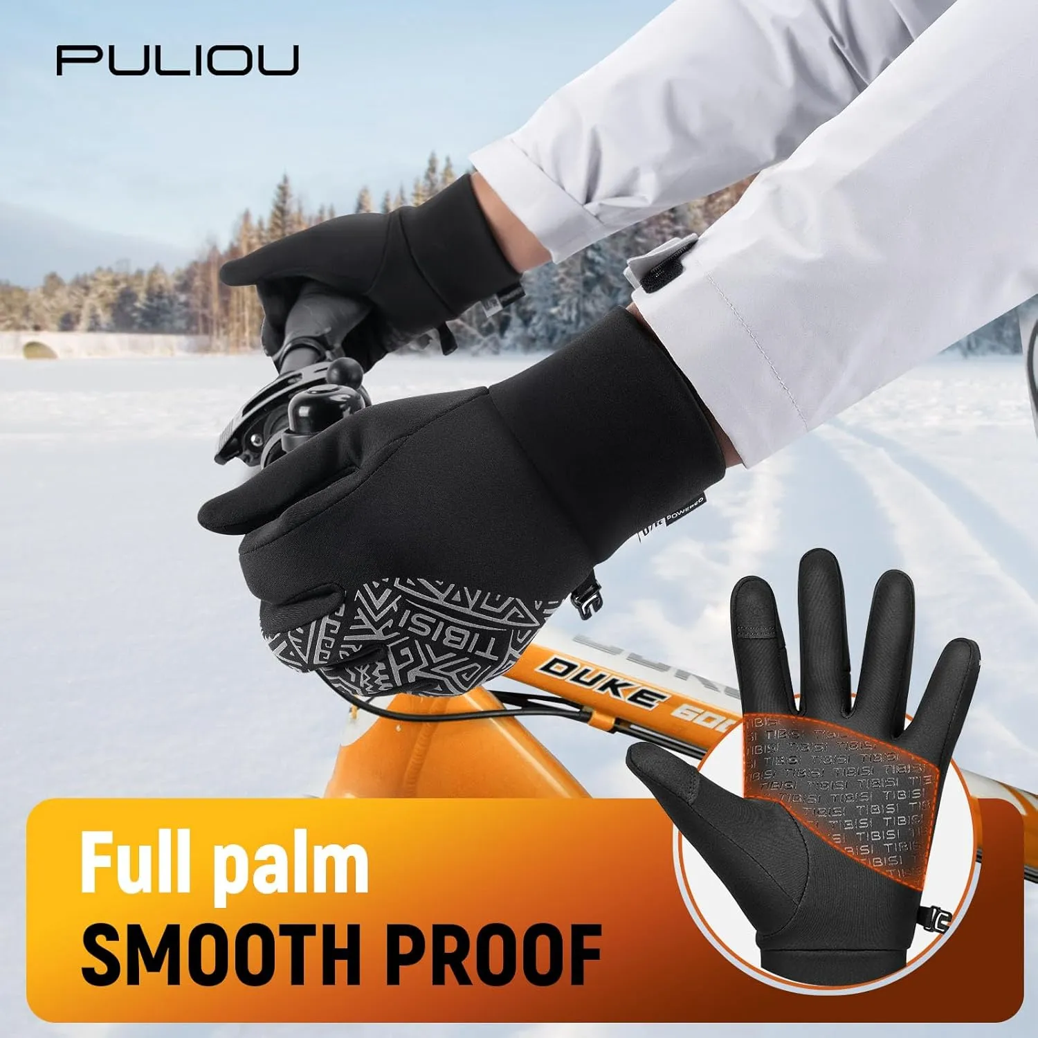 PULIOU Winter Thermal Gloves for Men & Women - Touchscreen, Lightweight, Anti-Slip Running, Cycling & Driving Liner Gloves